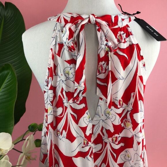 Miss Me Tropical Floral Orchid Halter Tank Top NWT - Picture 6 of 9